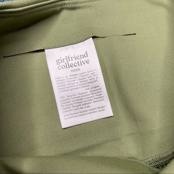 Girlfriend Collective Compressive High Rise Leggings in Olive Green - Picture 2 of 5